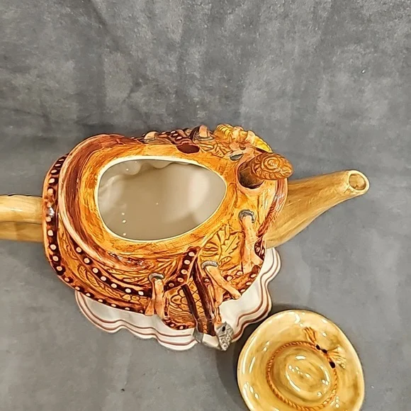 Western Tea Pot Saddle Cowboy Hat Vintage - Picture 5 of 13